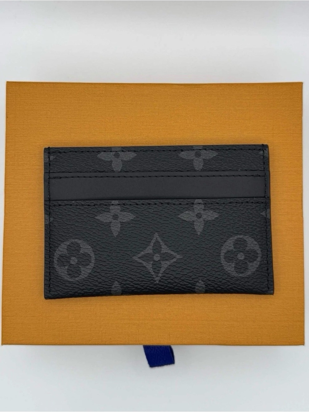 Louis Vuitton Monogram Eclipse Slim Card Sleeve in Black and Gray - Picture 2 of 3